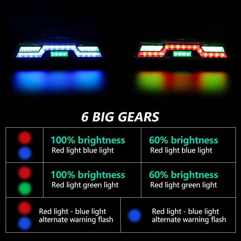 star Waterproof Bicycle Tail Light USB Rechargeable 3 colors